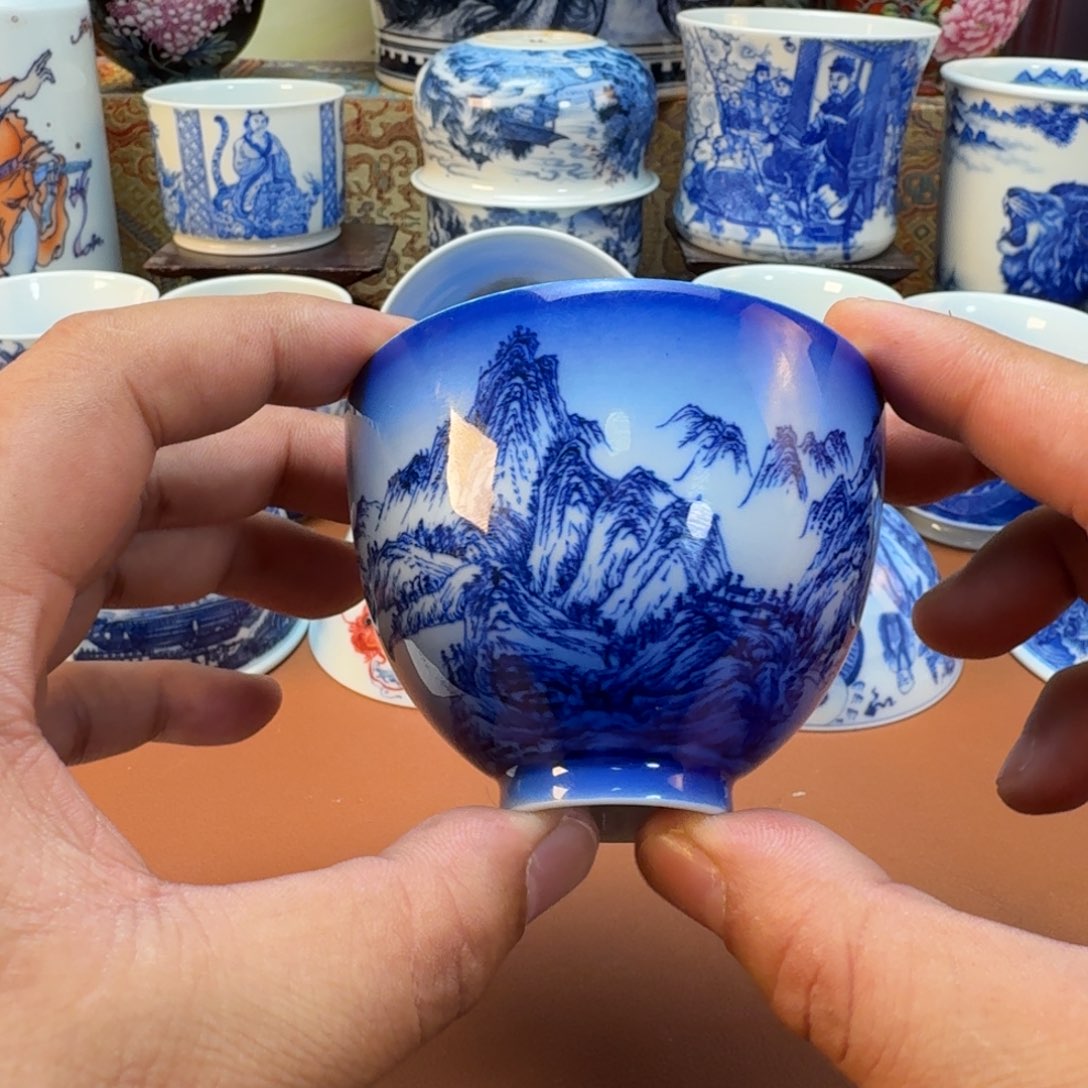 杯子陶景德镇全手工手绘陶瓷