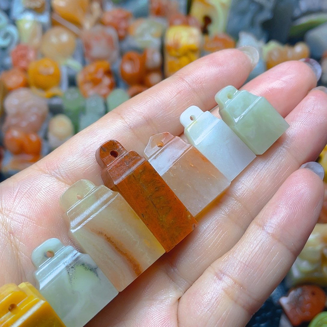 青田石印石如意一把