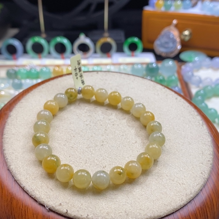 翡翠吊坠(不含链)未镶嵌翡翠冰黄翡手串卡8