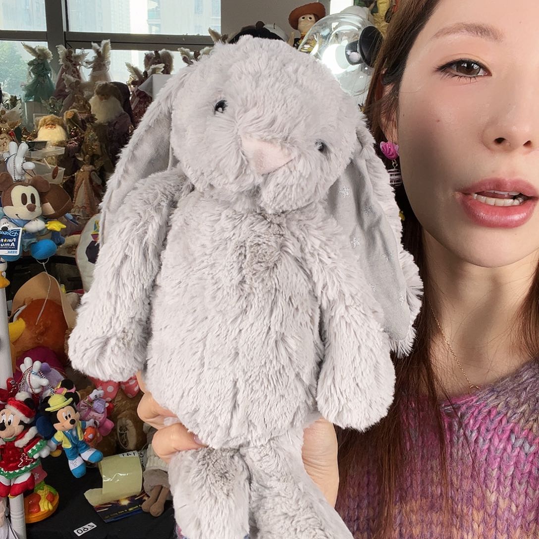 毛绒141号灰色星星耳朵兔子