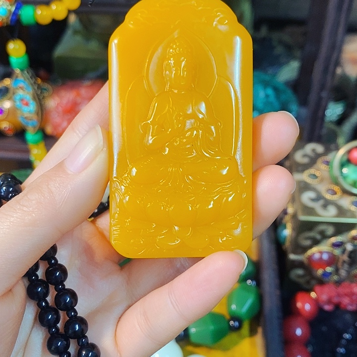 和田玉（黄玉）颈饰未镶嵌主播的节目有多精彩啊我也是看到