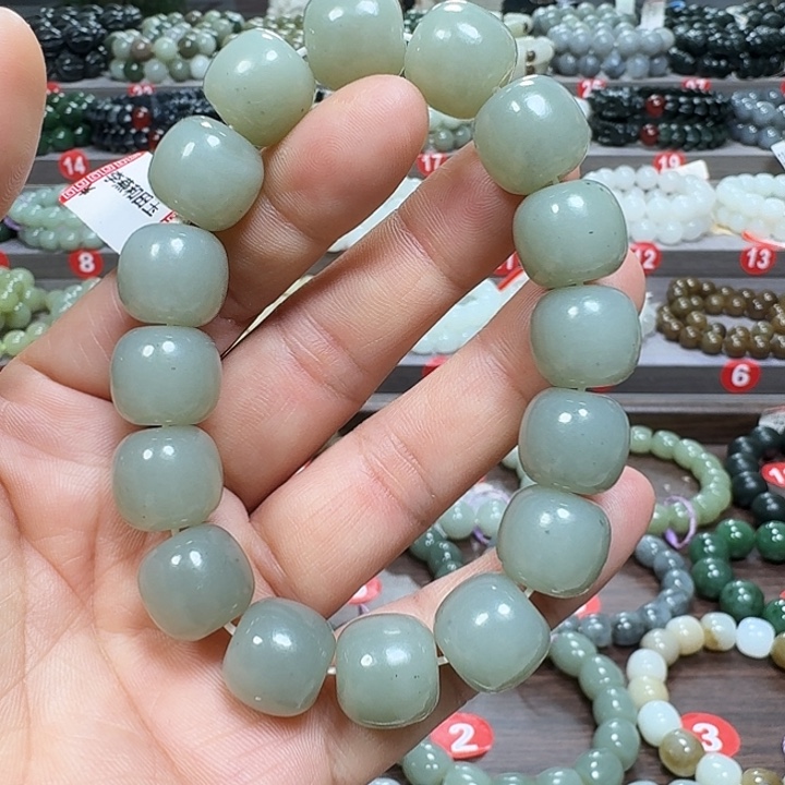 未镶嵌手链和田玉新疆且末蓝青花老型卡14