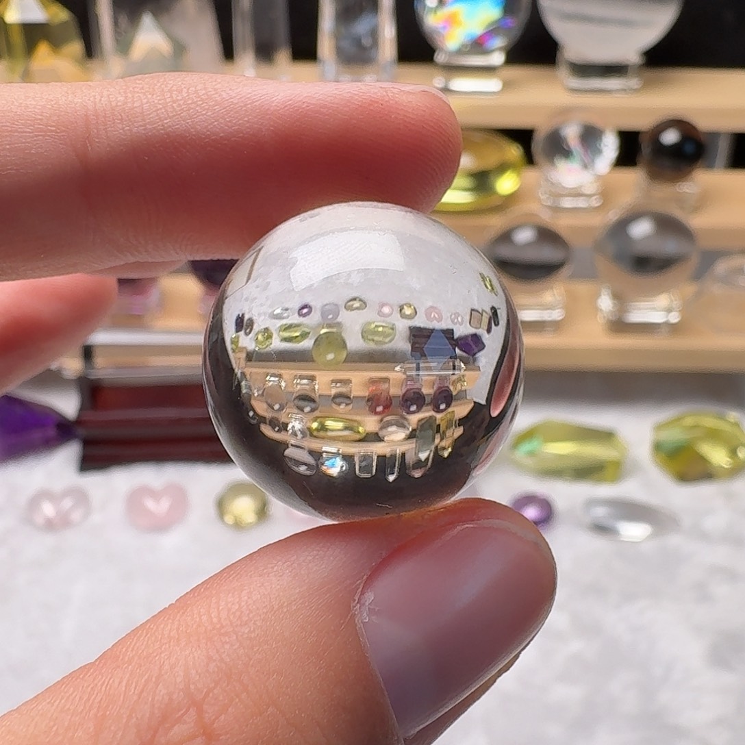 水晶未镶嵌珠宝半成品白水晶球净体2.6+