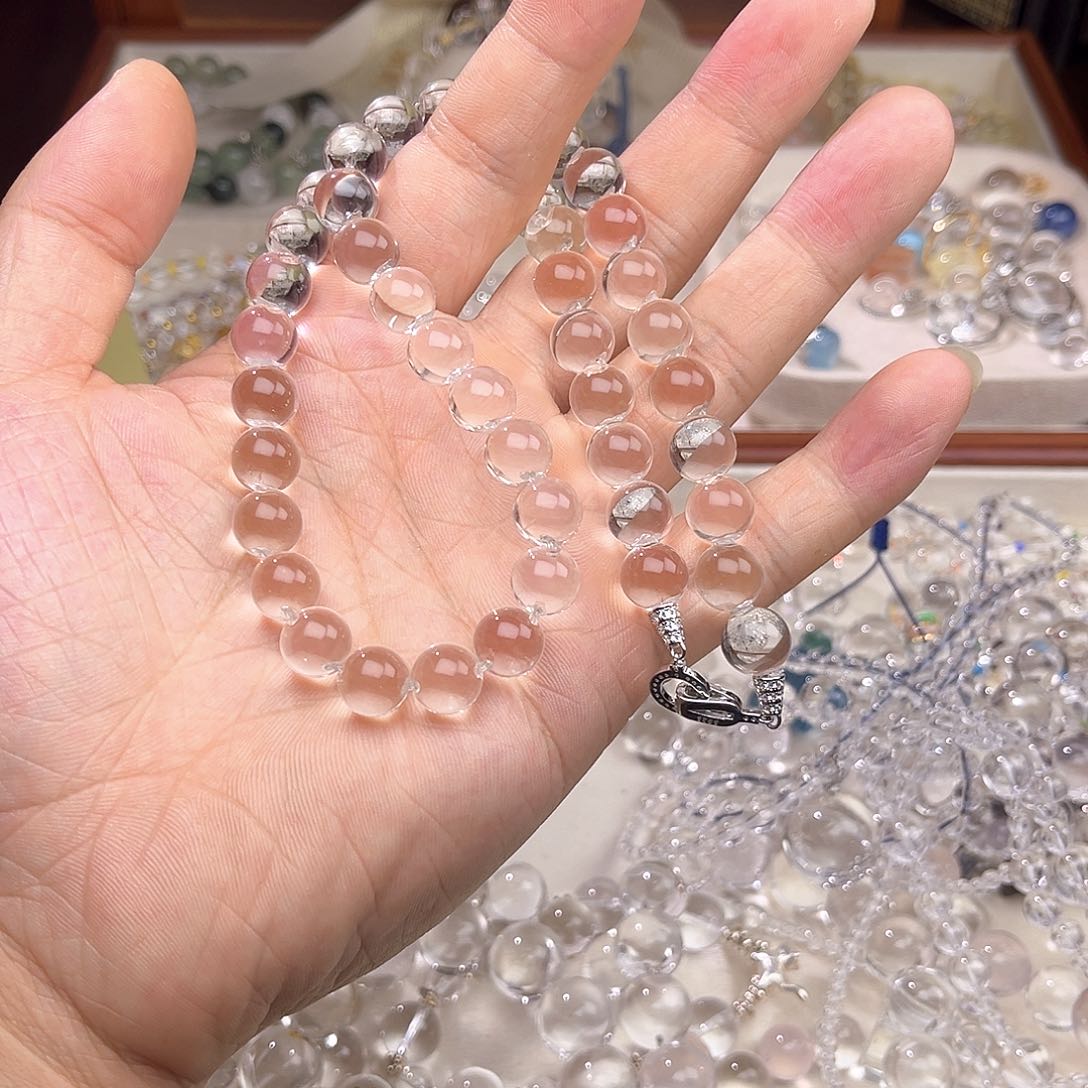 水晶手链未镶嵌13mm白水晶项链