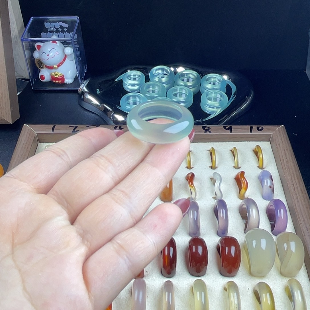 玛瑙/玉髓合金戒指港21直径19.4不退换A03