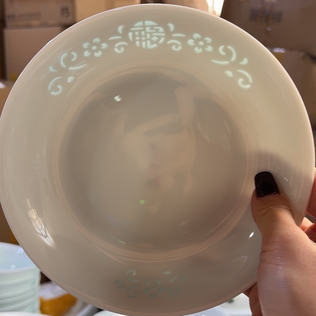 景德镇7英寸盘青两个微瑕