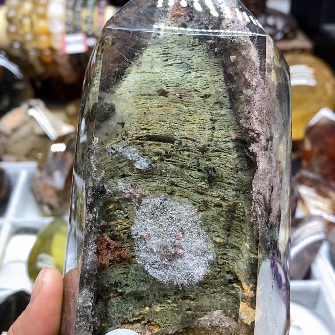 水晶原石手把摆件未镶嵌海****时