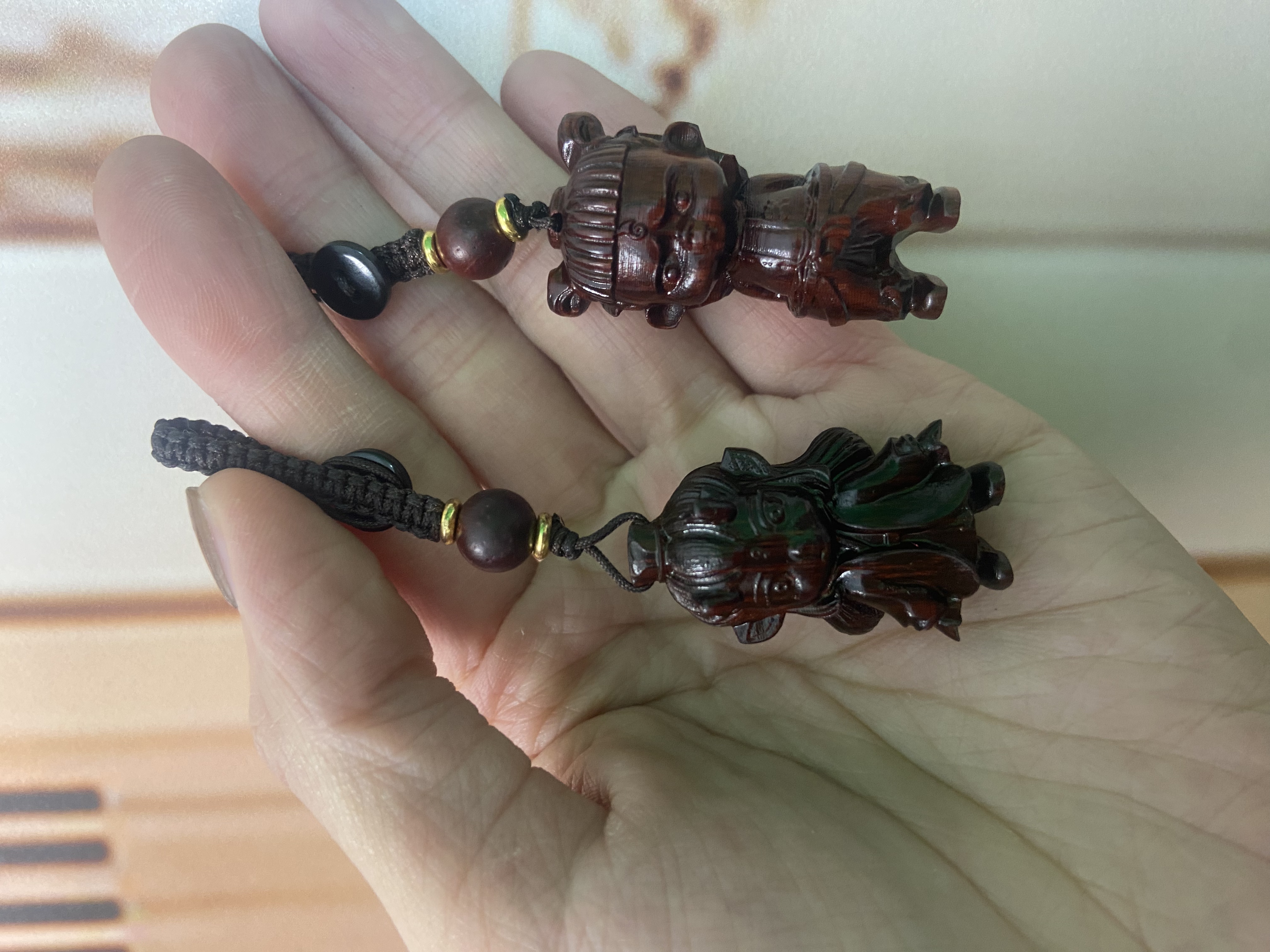 小叶紫檀吊坠挂件【哪吒  敖丙】檀香紫檀手把件经典时尚