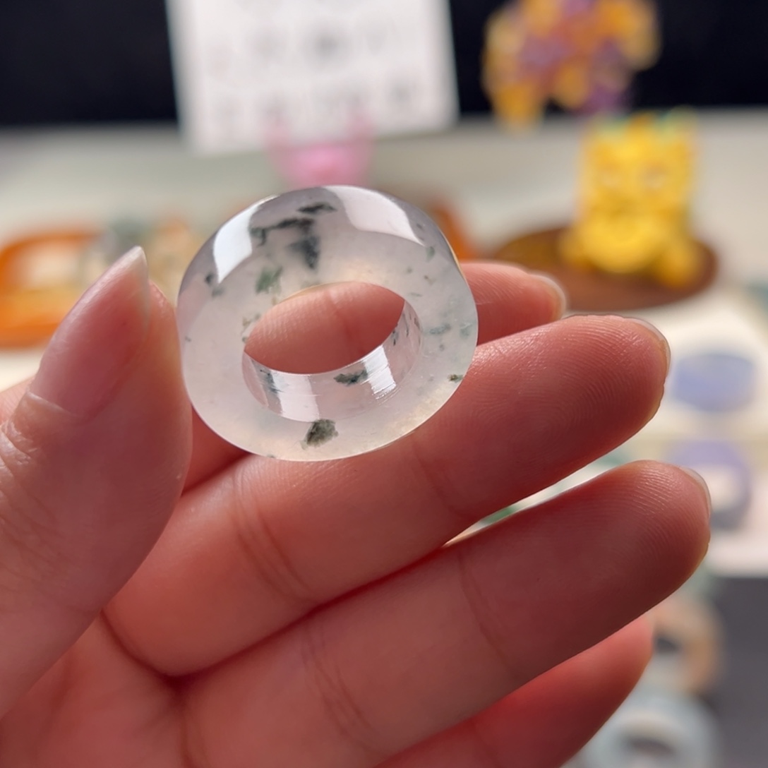 定制翡翠未镶嵌冰透水草花