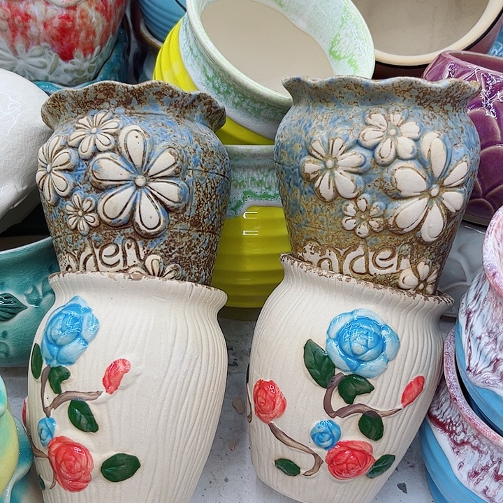 多肉绿植陶瓷花盆9.9包邮，有孔