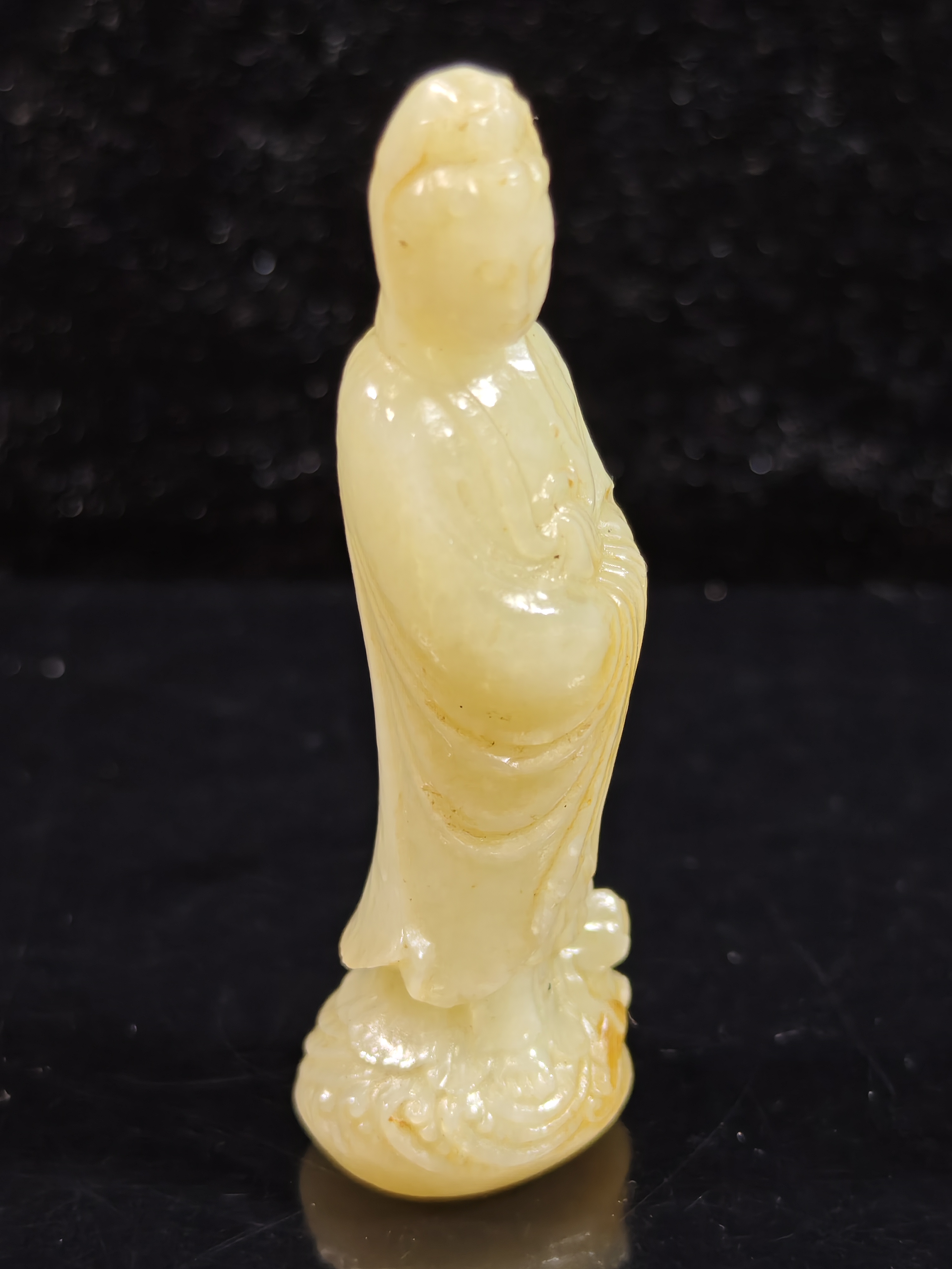 旧藏天然和田玉观音吊坠挂件配饰29克67*20mm