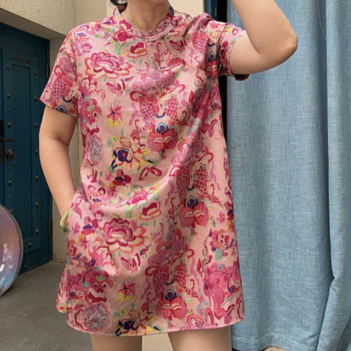 新中式斜襟盘扣人丝夏季洗发水中国风短袖小衫国风设计上衣女