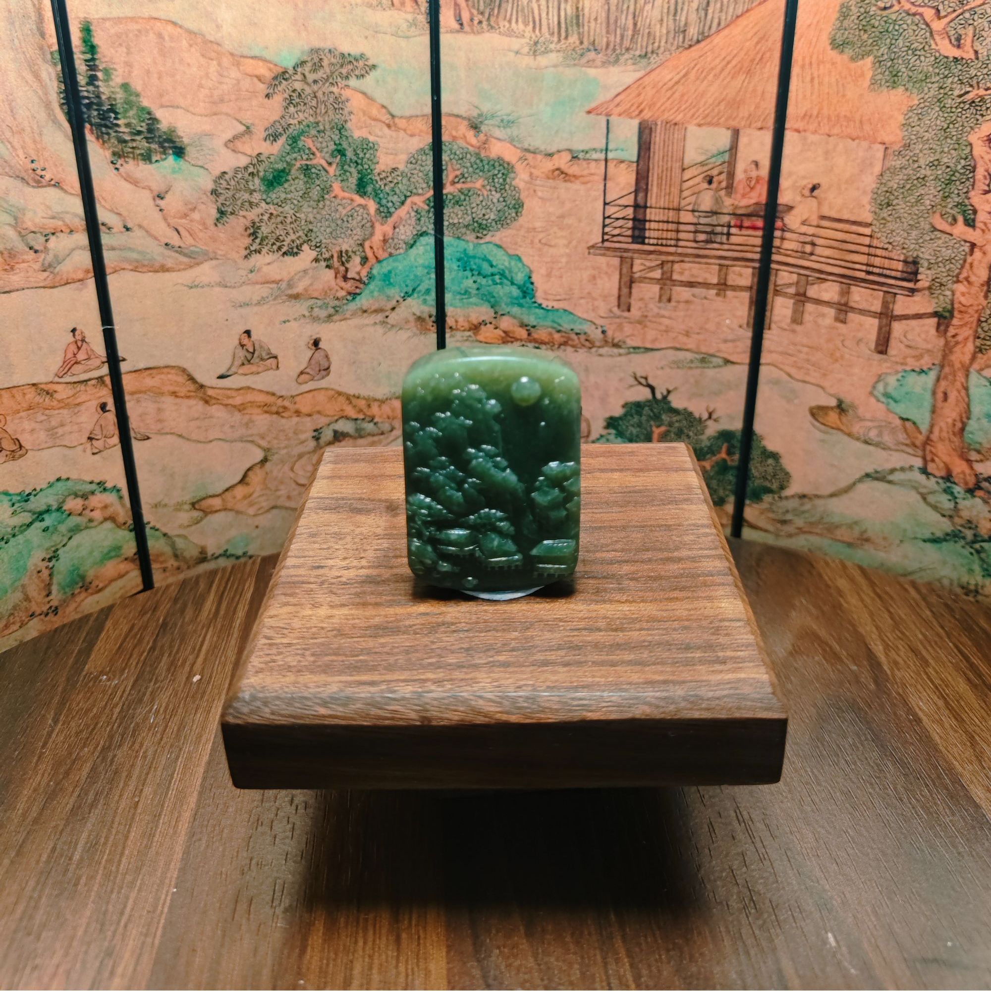 H和田玉山水吊坠0344