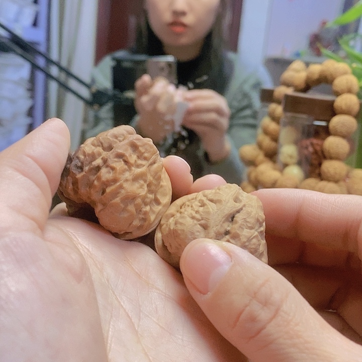 【闪购商品】文玩核桃把件38阴阳对蛤蟆头黄