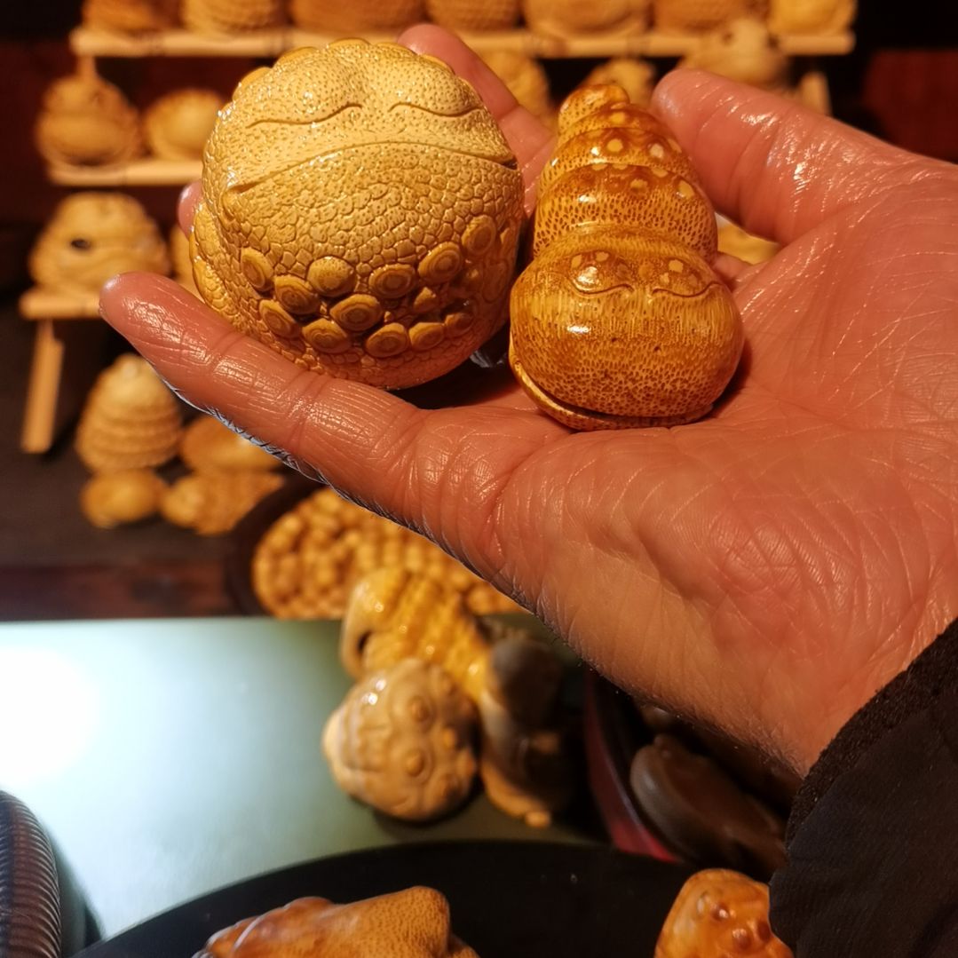 竹你****谁竹雕把件金蟾摆件配饰