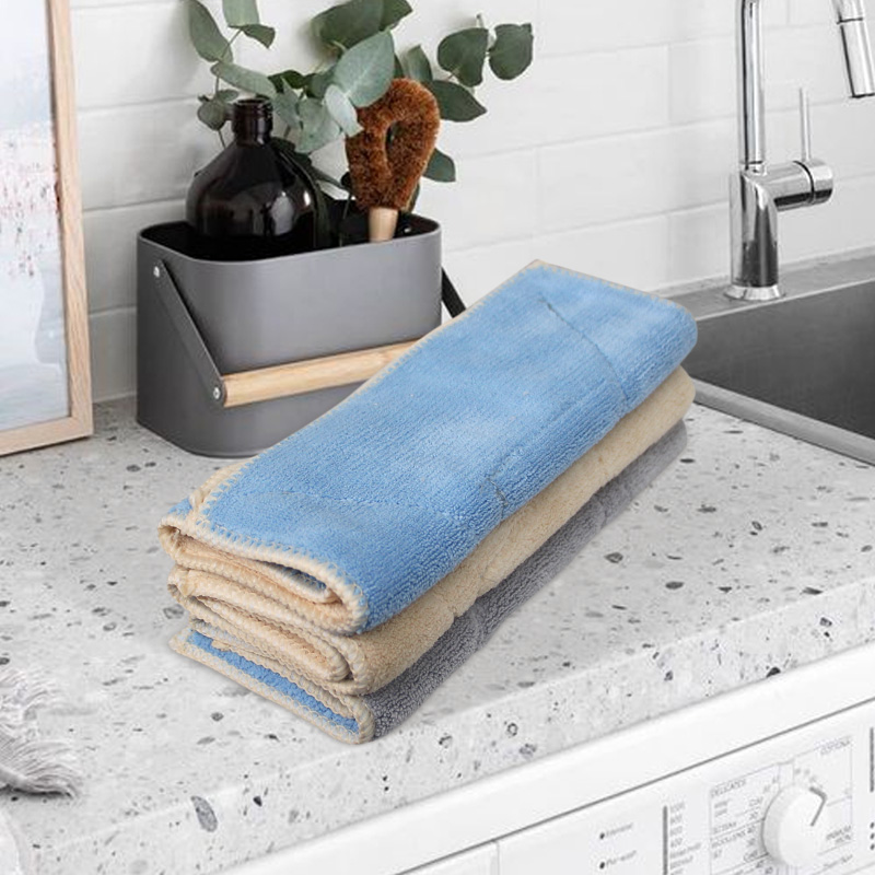 yifei亿菲厨房厚手抹布3条装挂绳家用双面双色