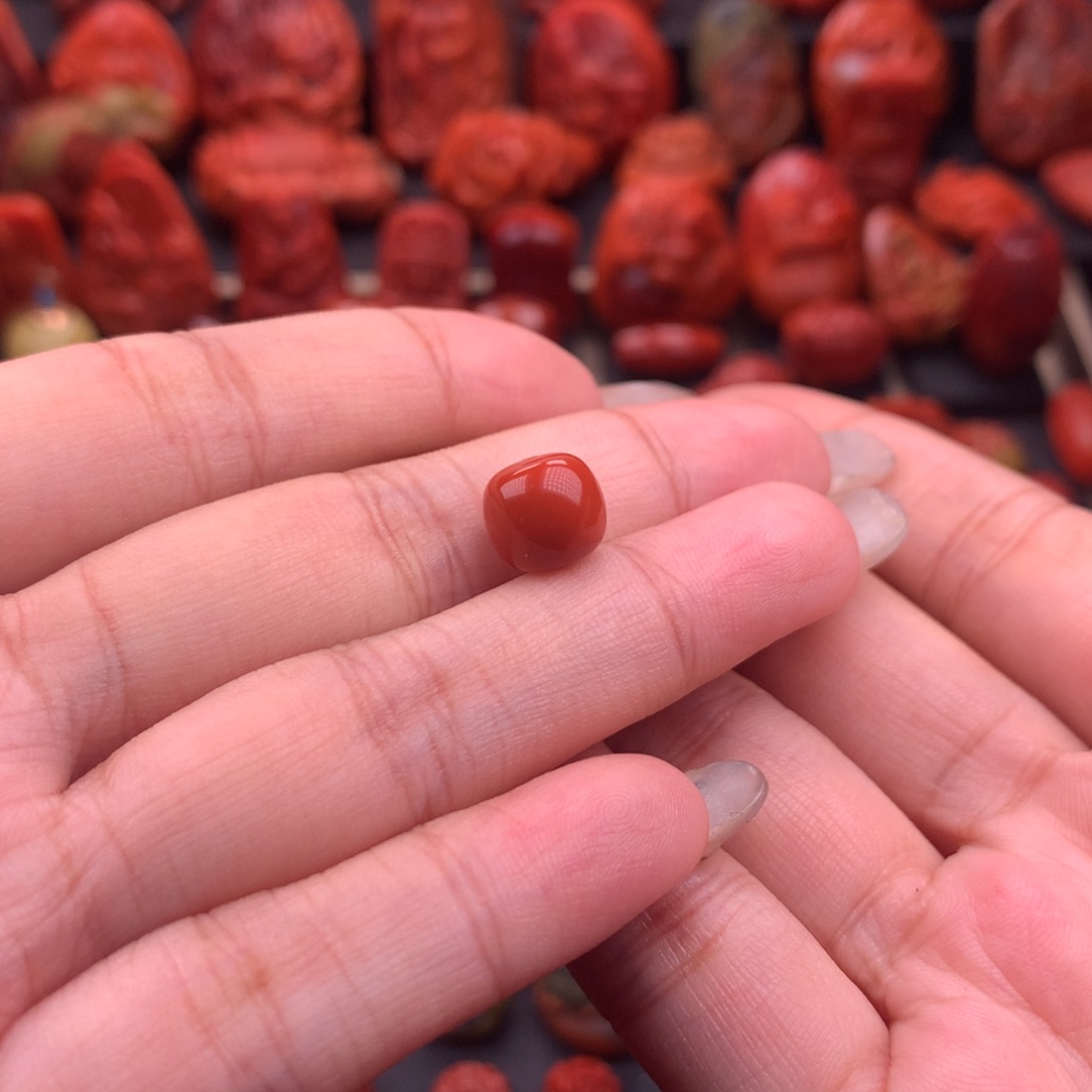 南红玛瑙南红川料原矿老型单珠9.5mm未镶嵌