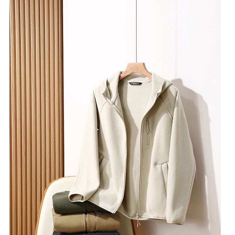 糯米绒3.0！高克重男士女士轻量化裁剪摇粒绒连帽加绒加厚外套2609