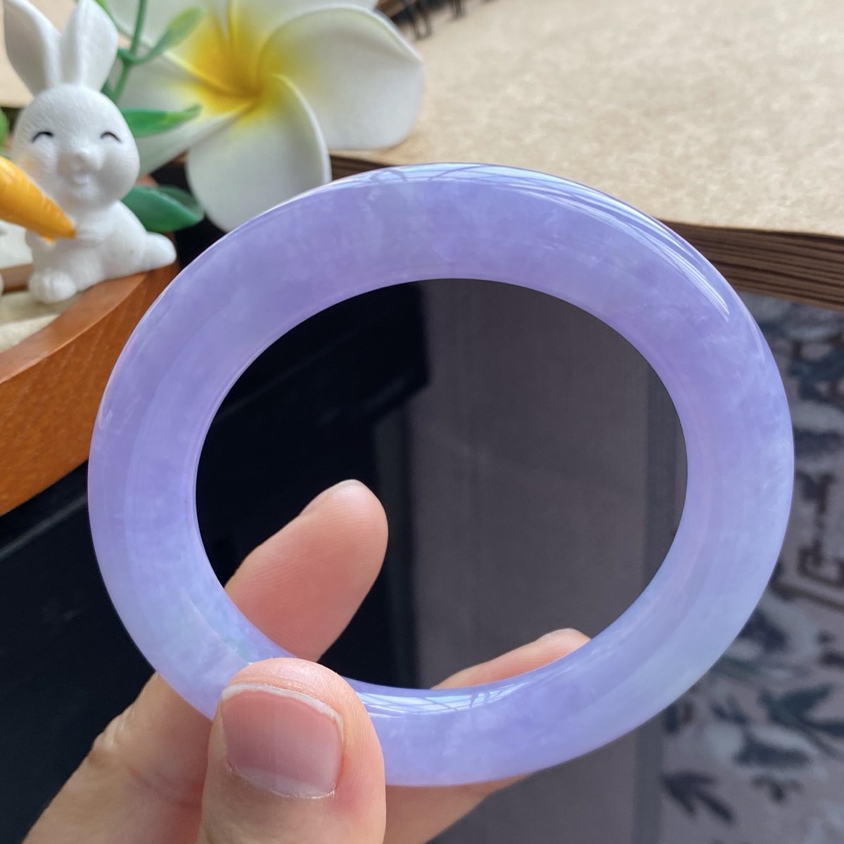 2.25批1082号翡翠手镯53.9-10.4-10.8紫罗兰圆条！颜色浪漫动人！