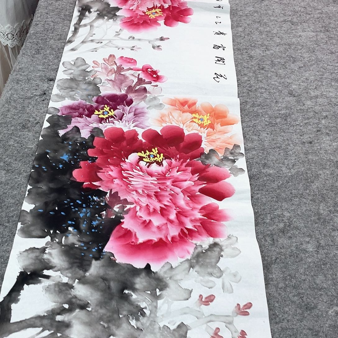 国画纯手绘的花鸟山水