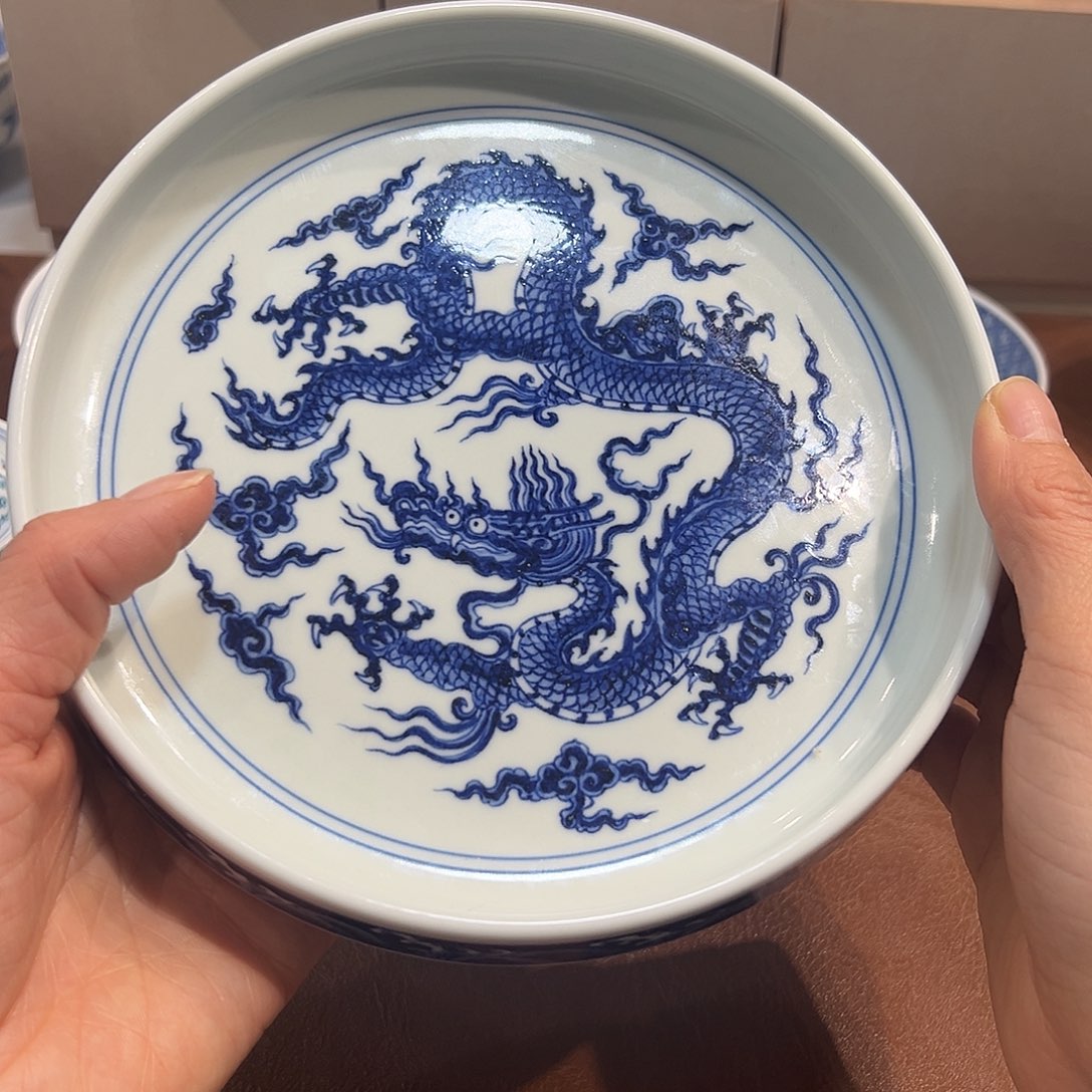 壶承海浪龙纹壶承17.5厘米