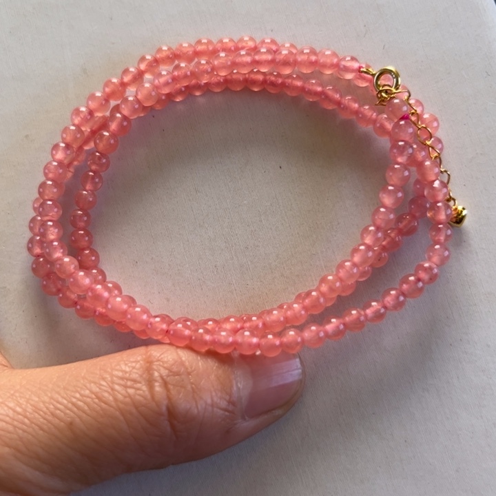 菱锰矿（红纹石）项圈未镶嵌中***爱