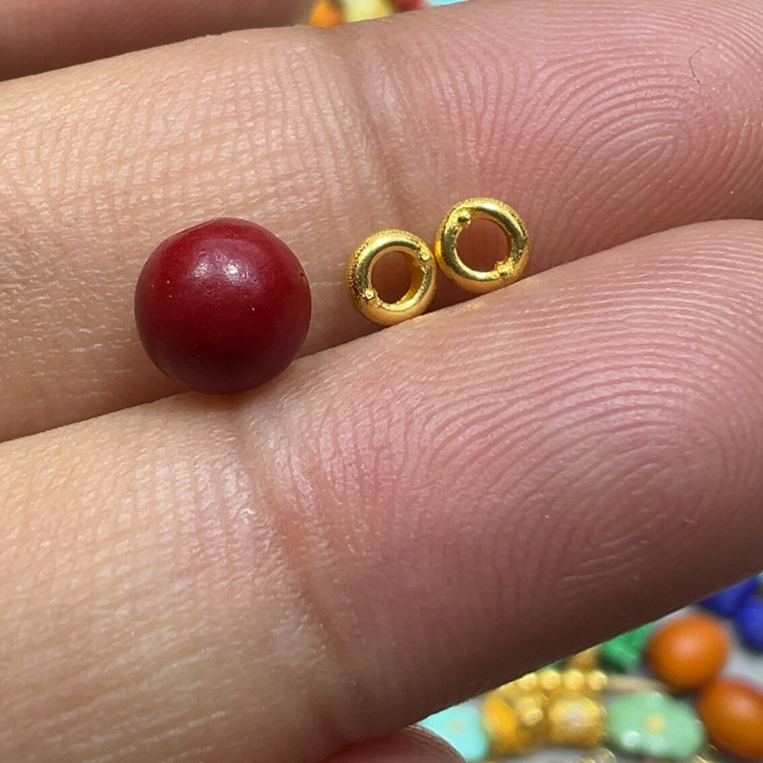 南红玛瑙18K金镶嵌颈饰
