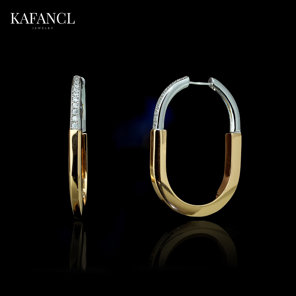 合金合成锆石耳饰 红楼 镀K金 马蹄U型女耳环 ZF-A226/A243