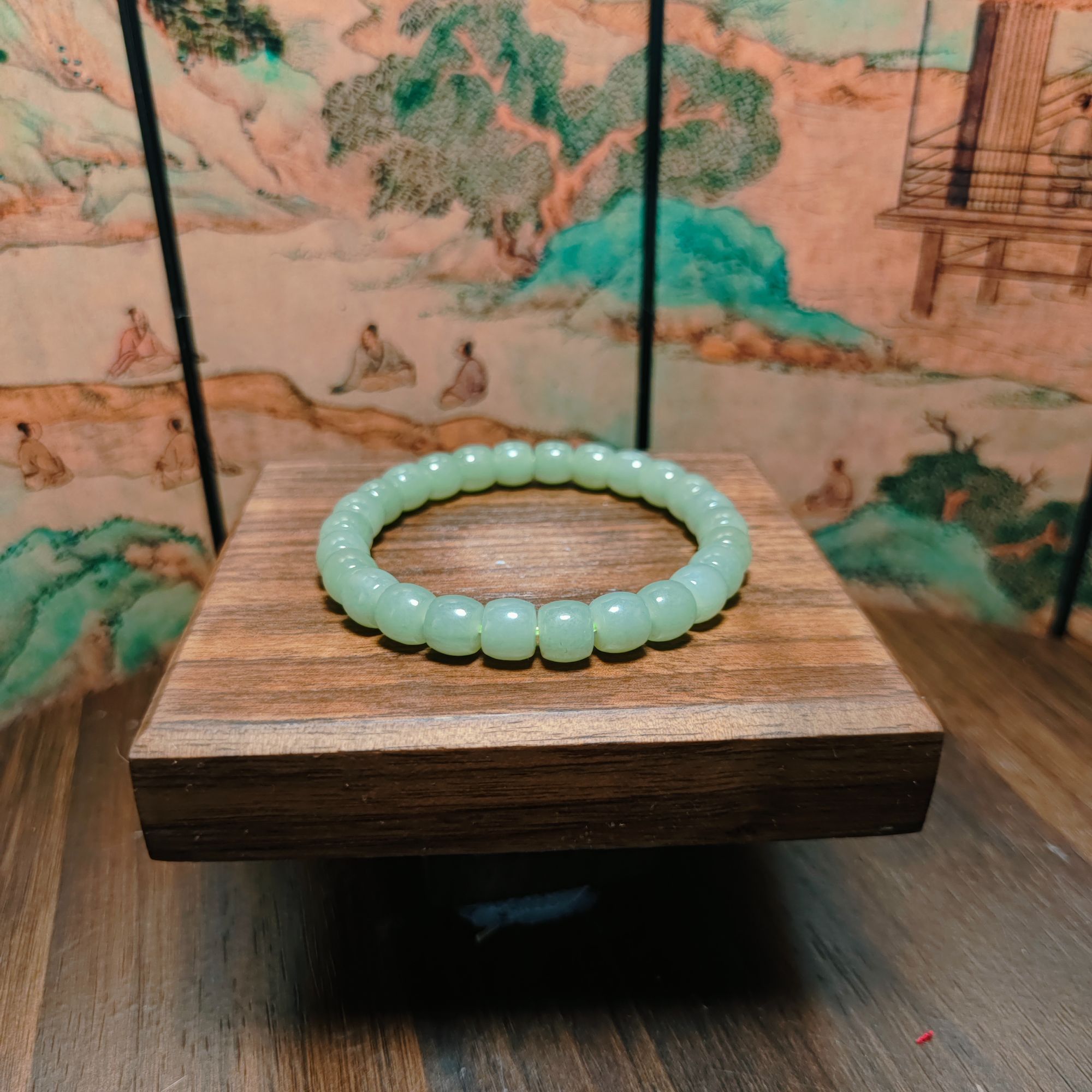 N和田玉桶珠手串（卡8）0361