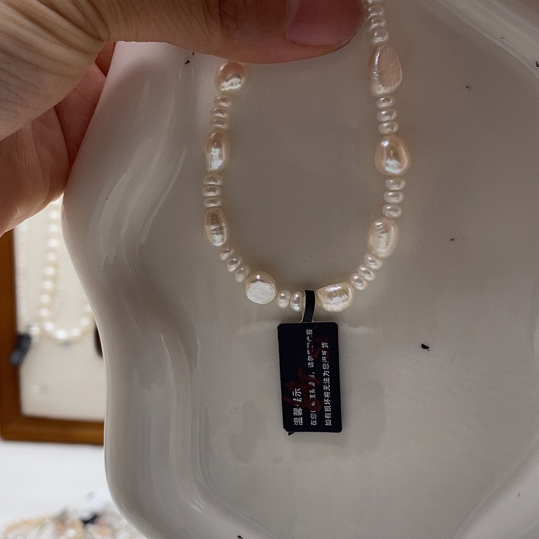 淡水珍珠银S925镶嵌颈饰