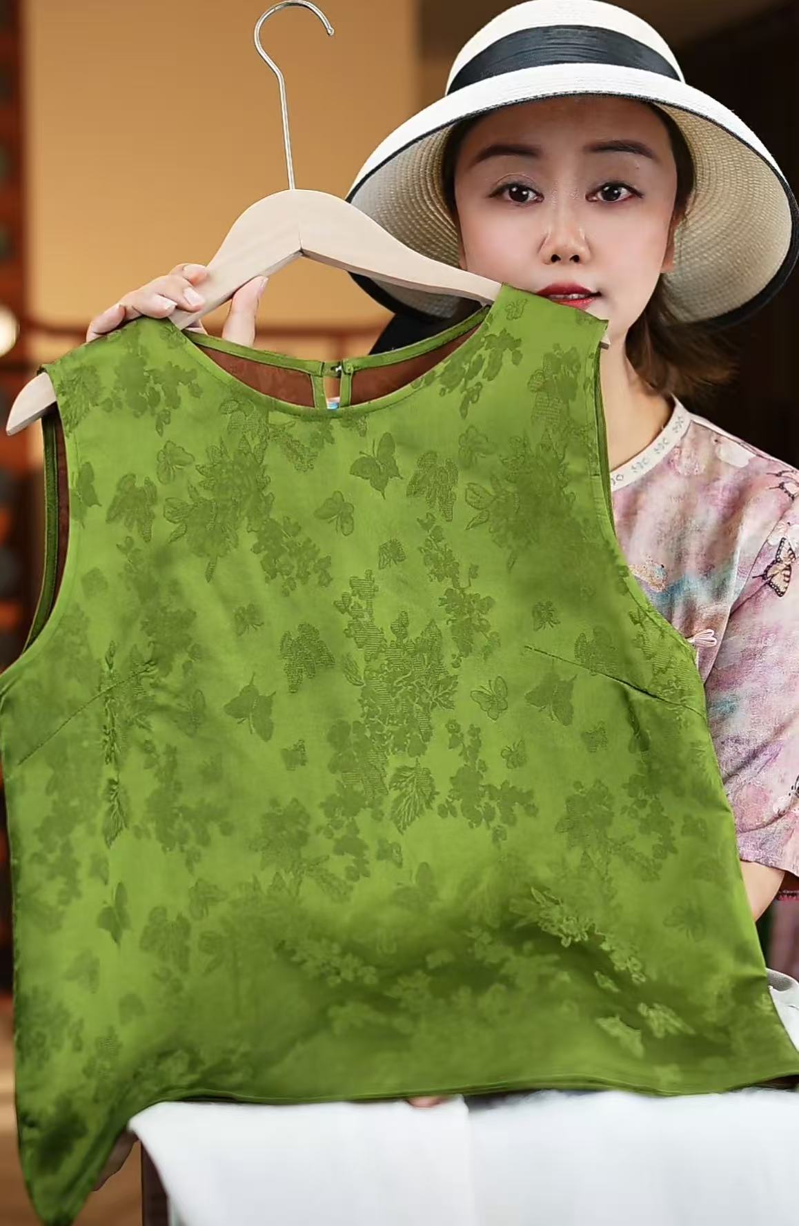 点绛唇<<非遗美学>>时尚减龄真丝双面穿上衣1187