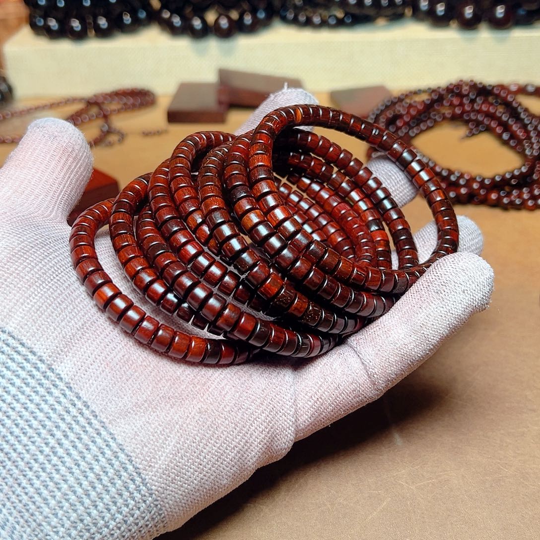 小叶紫檀手串/手链47琴料药片珠福利