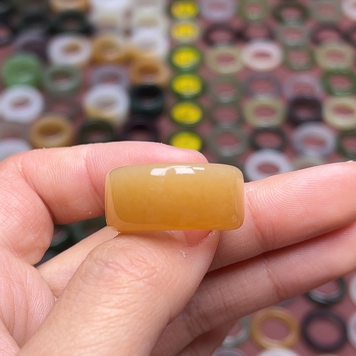 和田玉戒指未镶嵌18.4 蜜橘糖