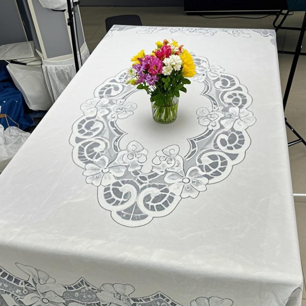 宽度1.5米长度2米精编纱يۇقىر تالالىق توقۇلما تور داستىخان 