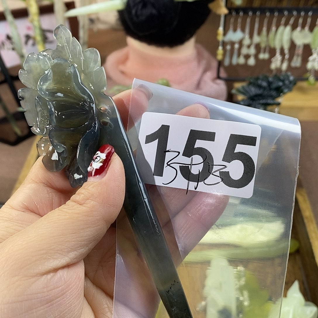 蛇纹石玉玉簪合金M***?