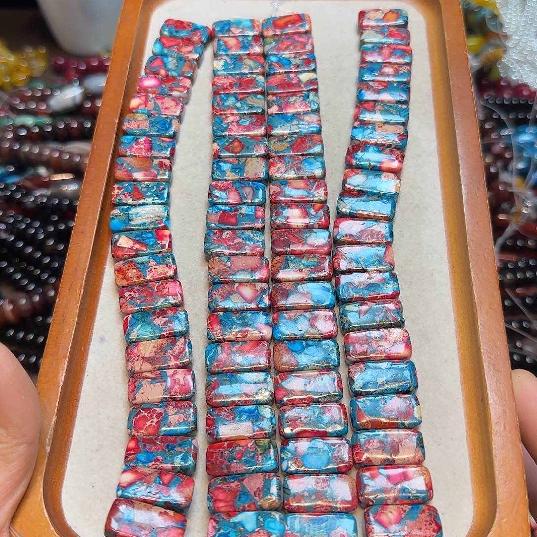 玛瑙/玉髓合金珠宝半成品10✖️20mm帝皇手牌一串