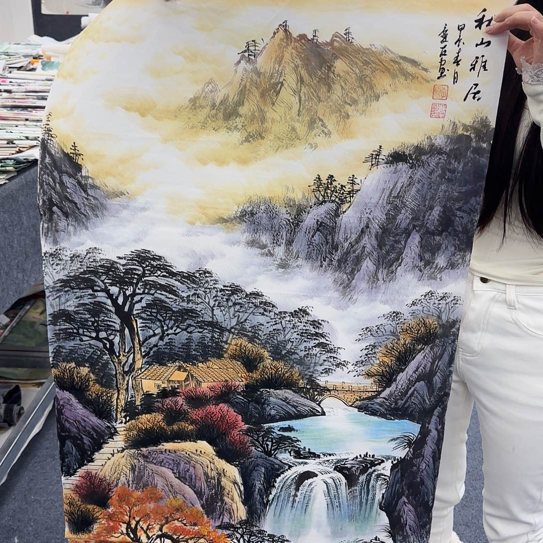 国画作品小姐姐放漏中