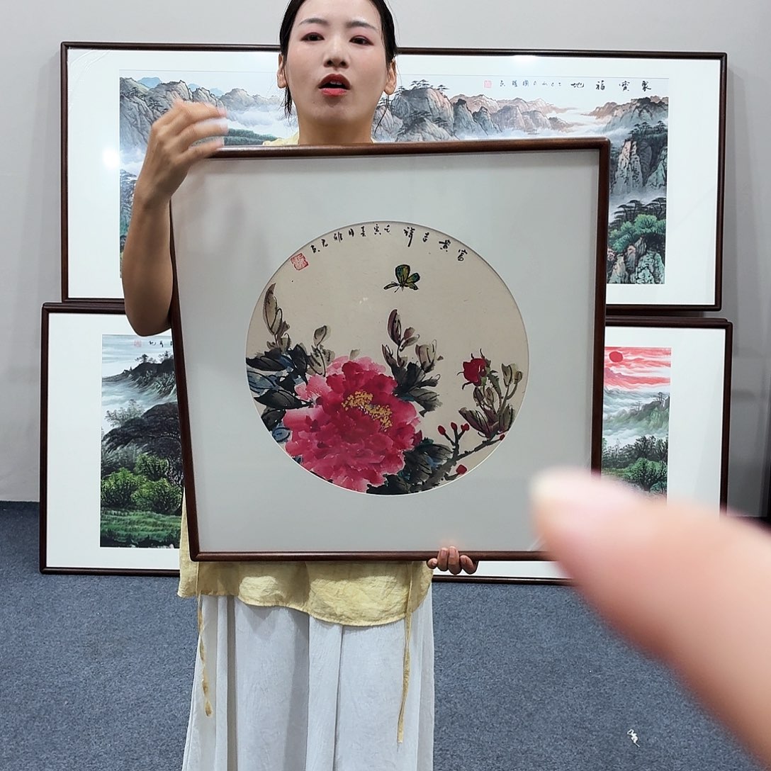 国画手绘作品60×60尺寸