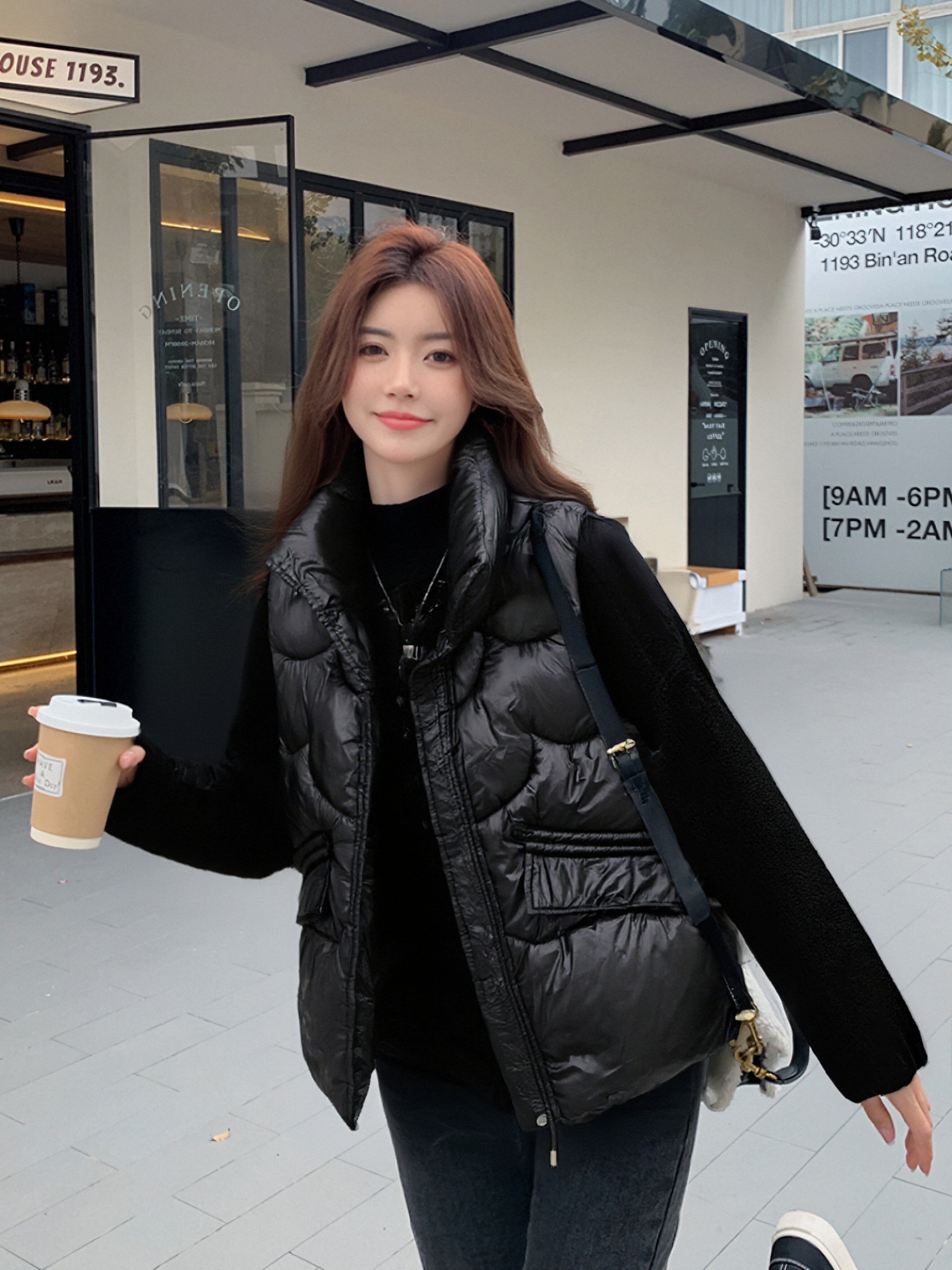 女士时尚高级感立领保暖休闲口袋百搭宽松百搭马甲潮流C-CL790
