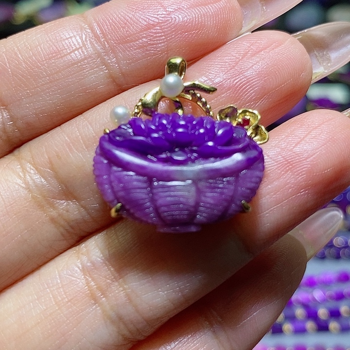 苏纪石（舒俱来）18K金镶嵌吊坠