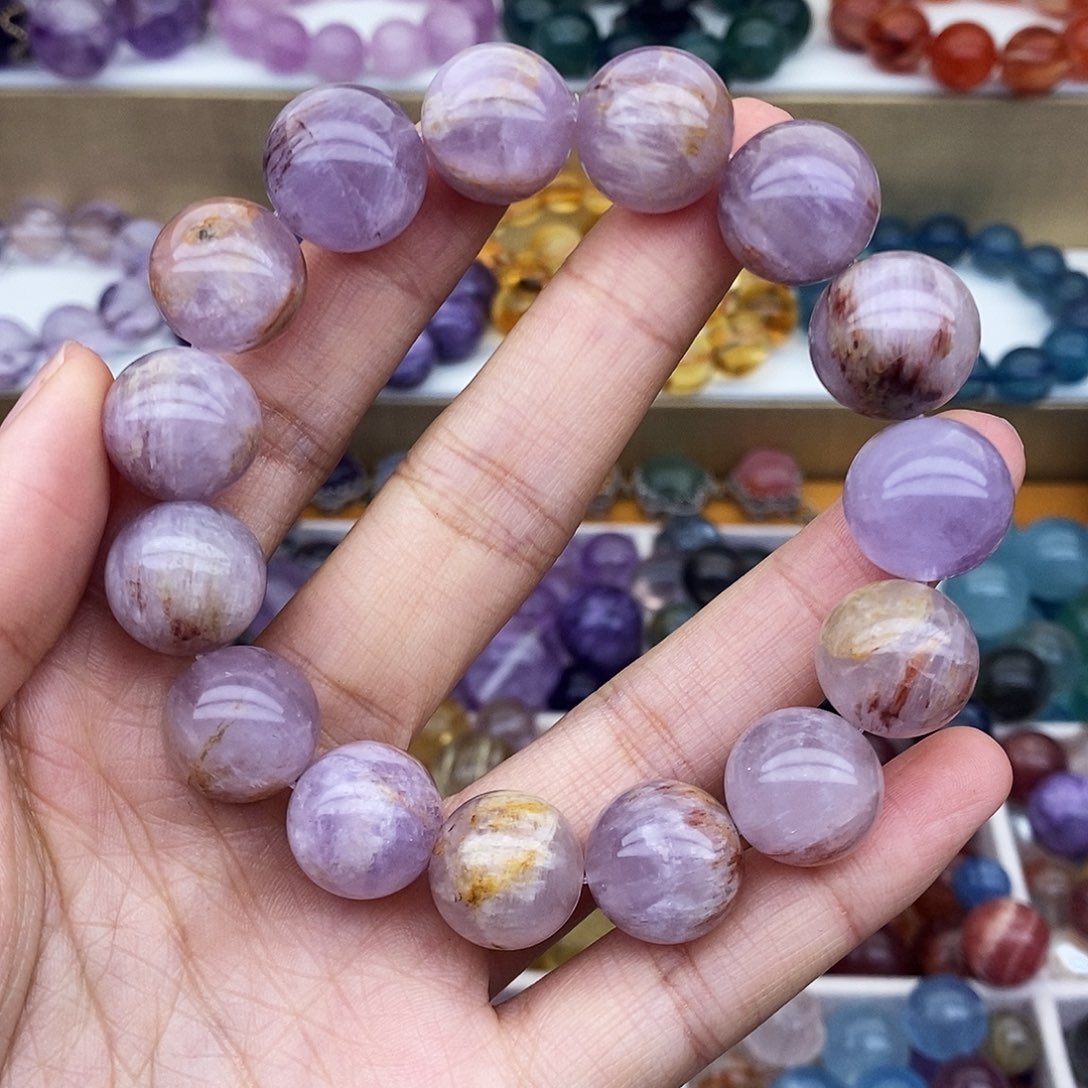 烟晶手链未镶嵌香芋紫幽灵