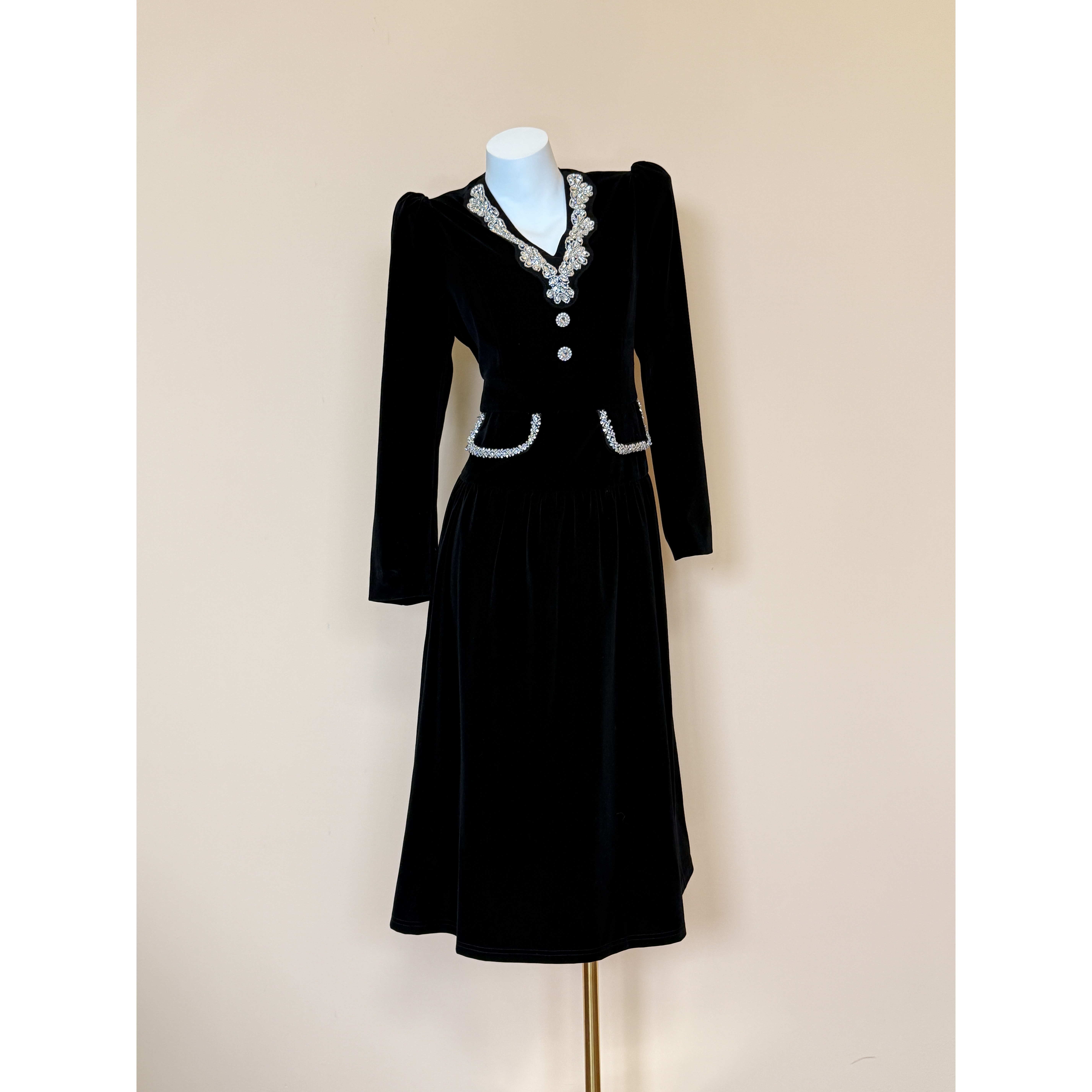 【十六定制】法式显瘦名媛新中式收腰裙子气质优雅复古连衣裙61355