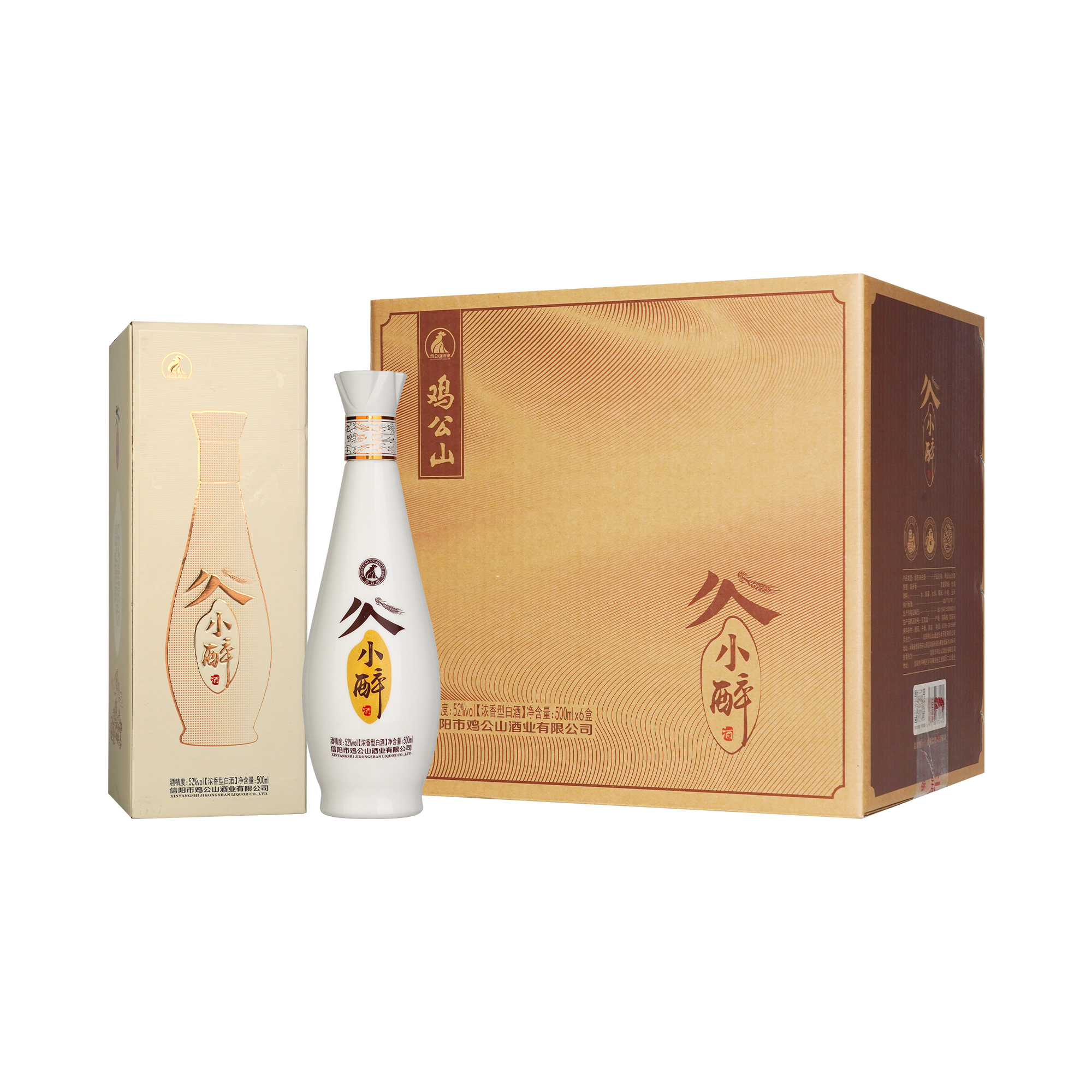 JI GONG SHAN/鸡公山白酒谷小醉五粮浓香粮食酒整箱6瓶52度500ml