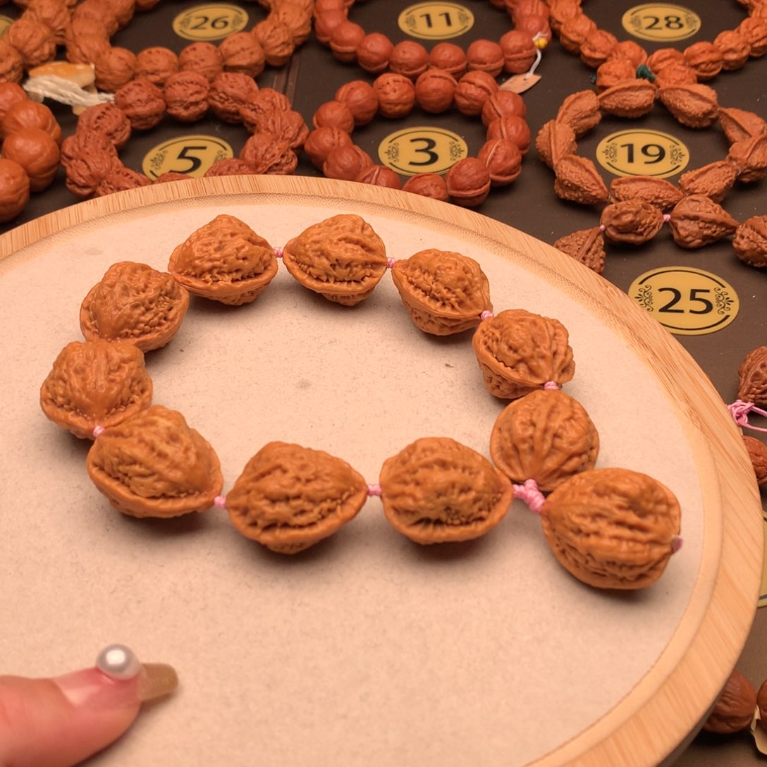 文玩核桃手串荷叶黄金蛙