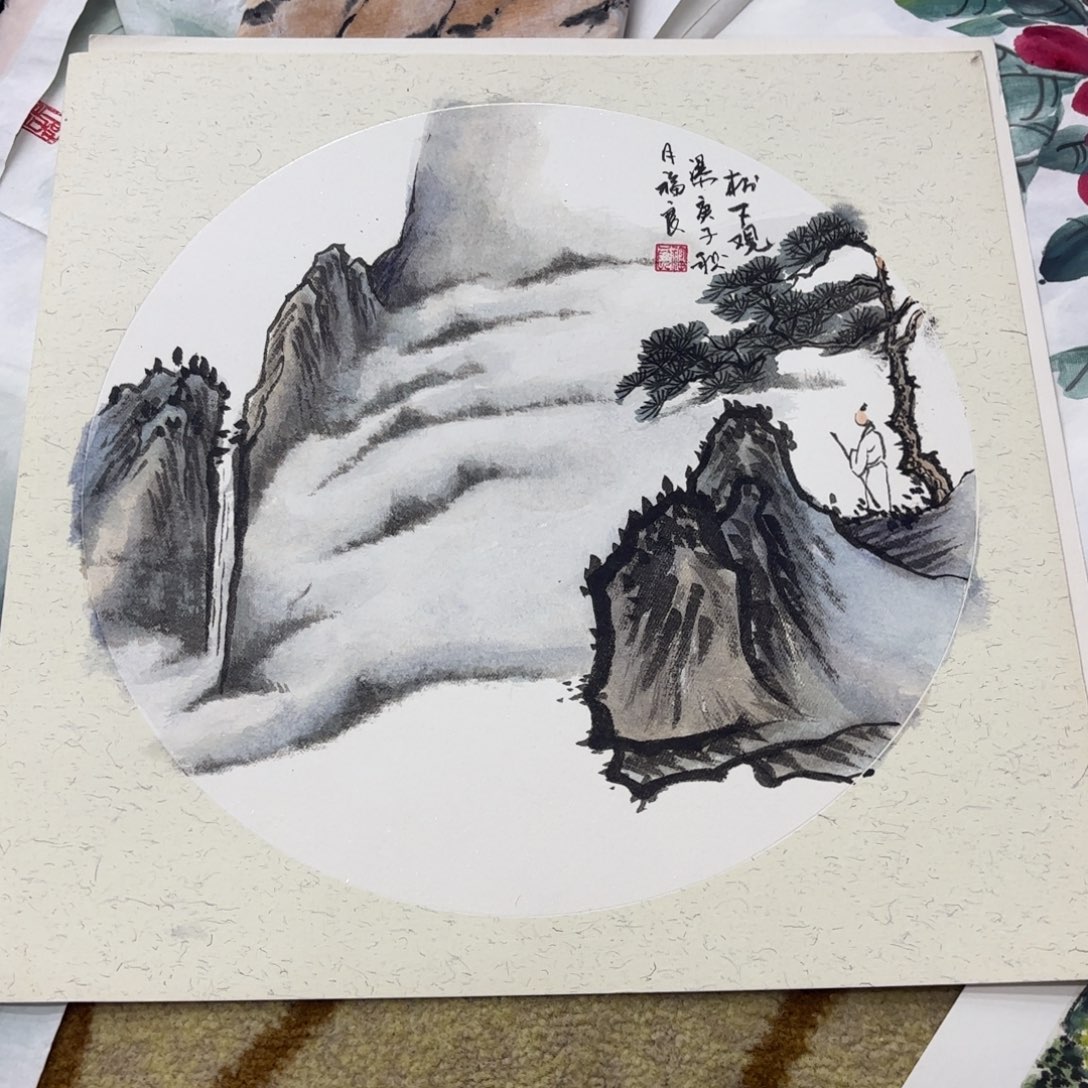 国画福良38卡纸作品童