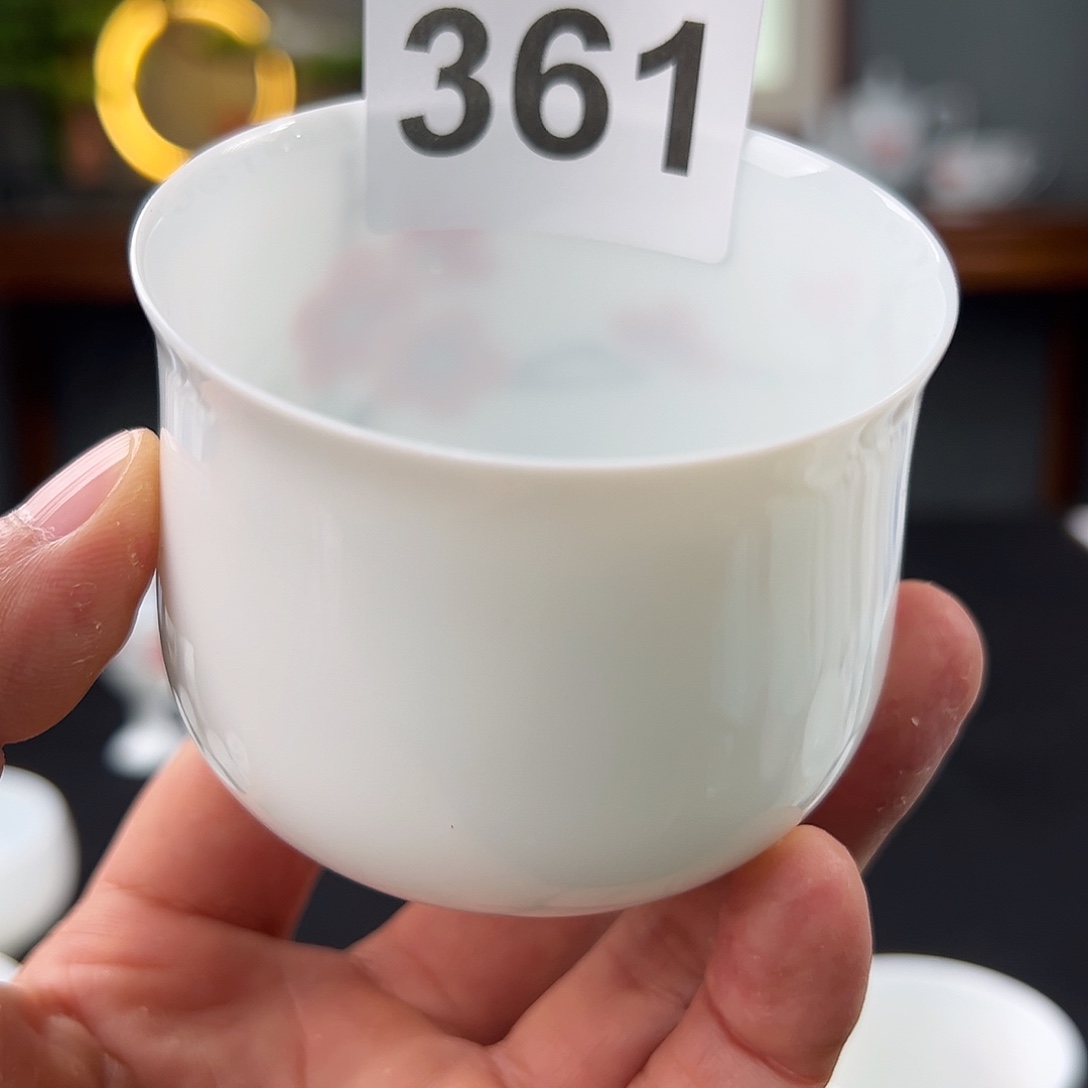 牛**草柴窑翠竹红梅福筒杯变形