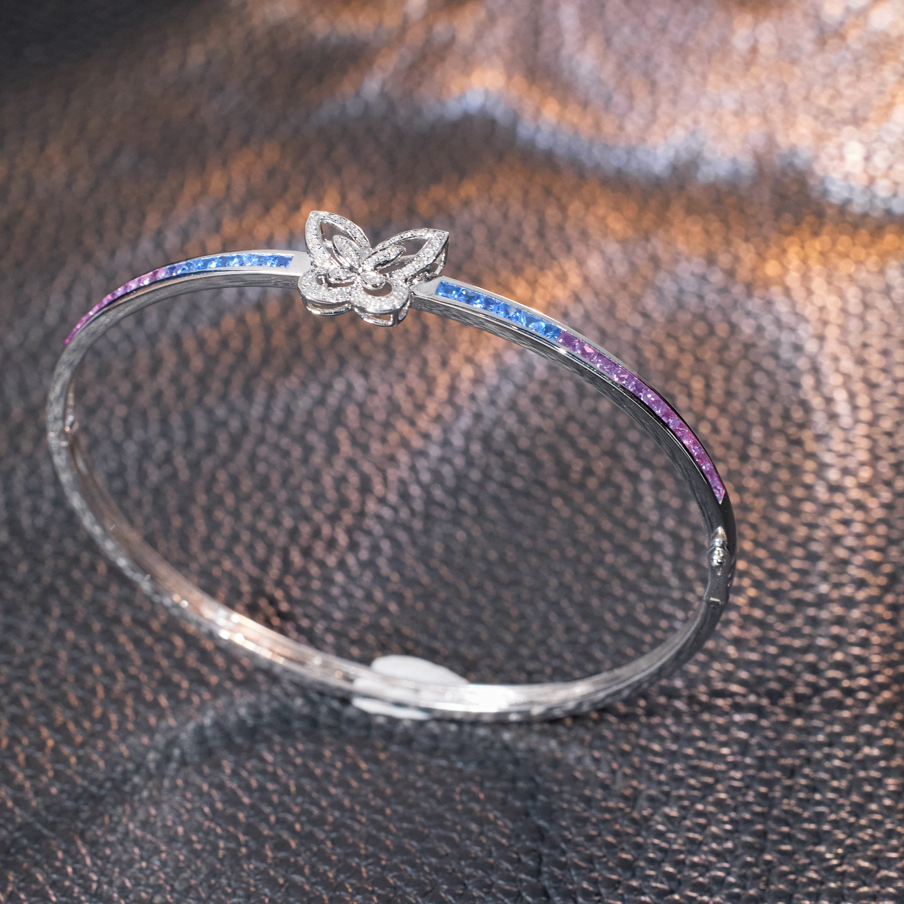 【玉峰珠宝丨安娜严选】彩蓝宝手镯18K金【U5665】多样性发一