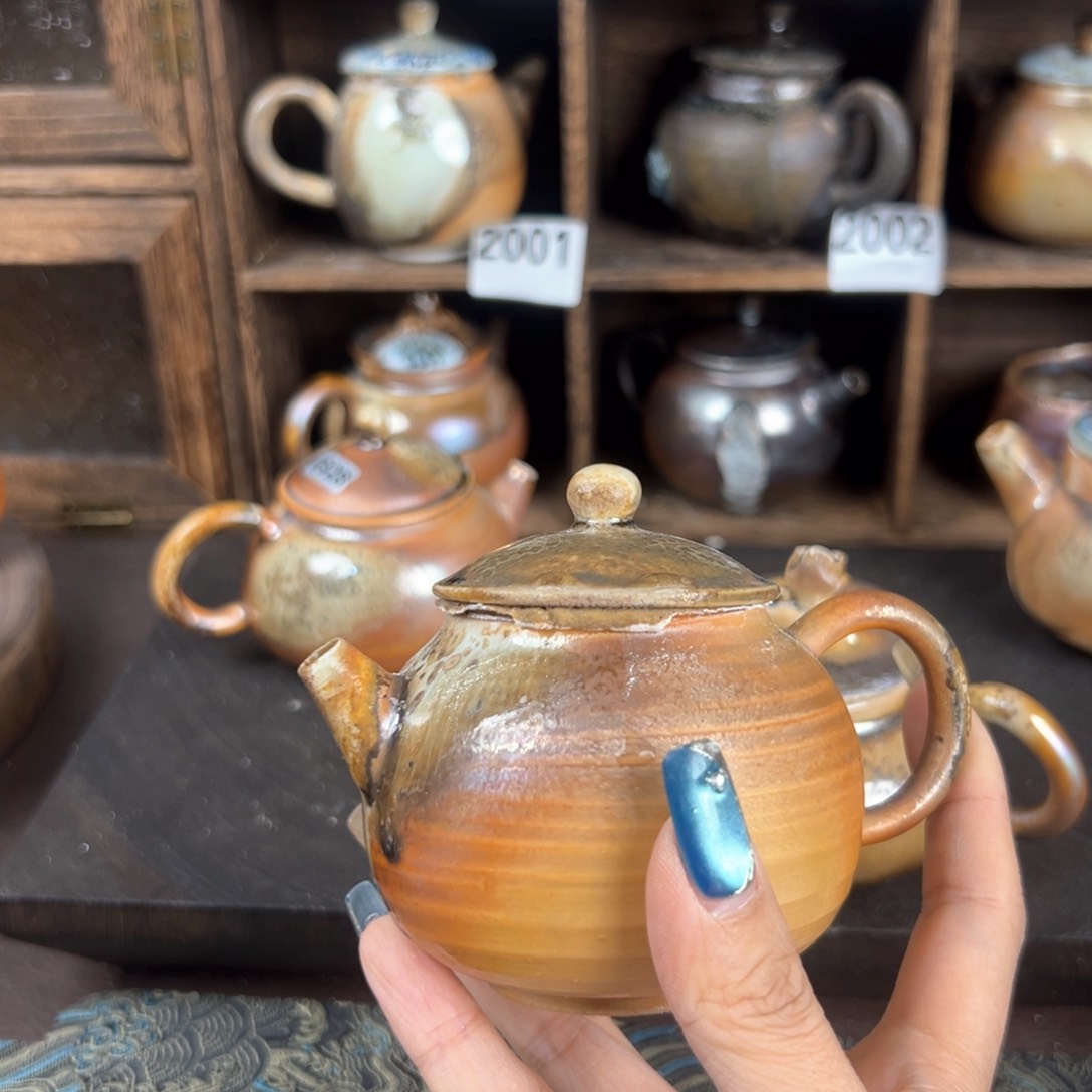 杯柴烧茶器中白壶