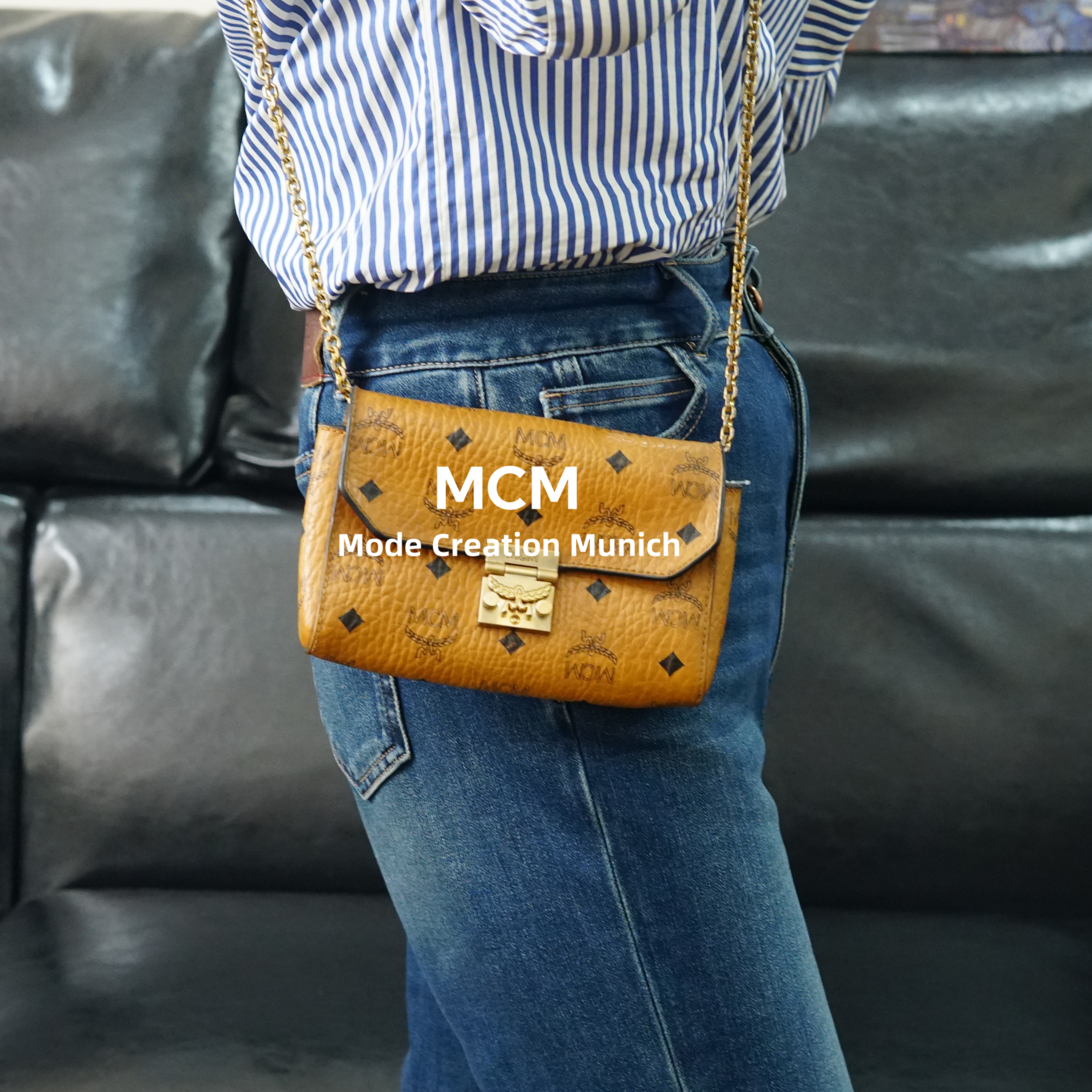 95新 MCM 干邑色斜挎包/FYXJ10519031/9031