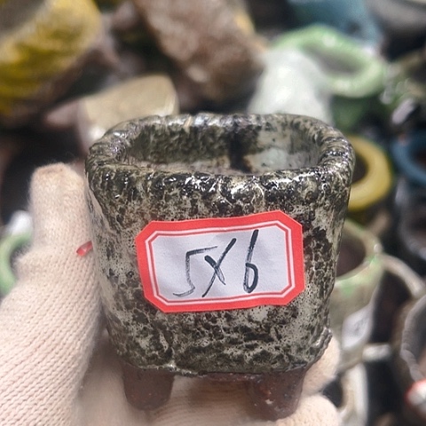 ****星粗陶花盆手工花盆制作